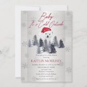 『外は寒いよ』北極クマのベビーシャワー 招待状 (正面)