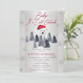 『外は寒いよ』北極クマのベビーシャワー 招待状 (スタンド正面)