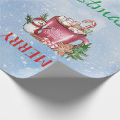 外は寒いカップ メリークリスマス ハッピーホリデー ラッピングペーパー (角)