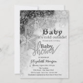 外は寒い松コーン赤ちゃんシャワー 招待状 (正面)