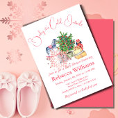 『外は寒い』冬のピンクガールベイビーシャワー 招待状