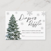 外は寒い |冬の木の灰色おむつラッフル エンクロージャーカード (正面)