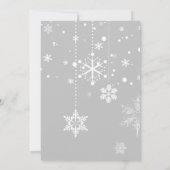 外は寒い |冬の木の灰色の赤ちゃんシャワー 招待状 (裏面)