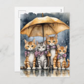 外は雨が降っていたので、母猫はhと呼んだ シーズンポストカード (正面/裏面)