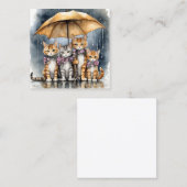 外は雨が降っていたので、母猫はhと呼んだ スクエア名刺 (正面/裏面)