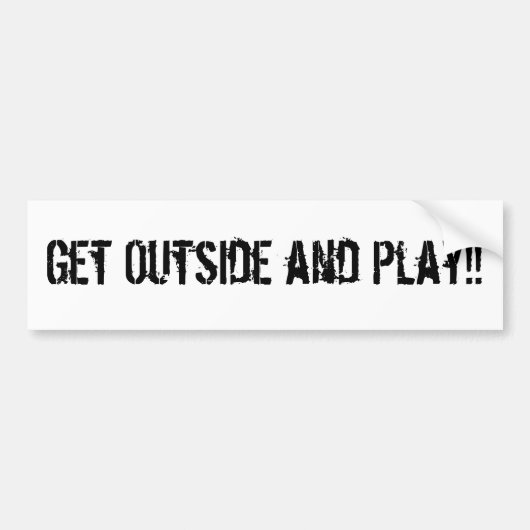 外へ得、遊んで下さい!! バンパーステッカー (正面)