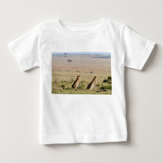 外を見て2人のチーズ ベビーTシャツ (正面)