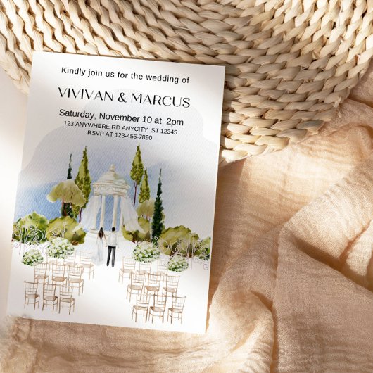 外エレガント式結婚-自然インスパイア 招待状