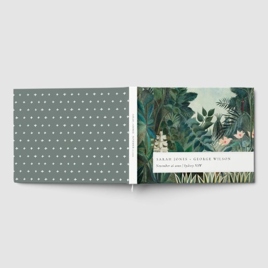 外エレガント素朴国熱帯雨林結婚の ゲストブック (全面)