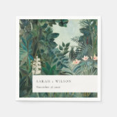 外エレガント素朴国熱帯雨林結婚の スタンダードカクテルナプキン (正面)