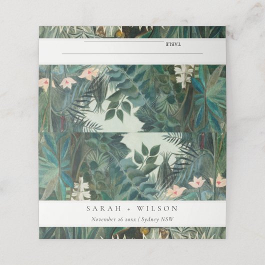 外エレガント素朴国熱帯雨林結婚の プレイスカード (外部開封)