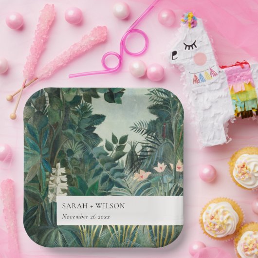 外エレガント素朴国熱帯雨林結婚の ペーパープレート (パーティー)