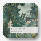 外エレガント素朴国熱帯雨林結婚の ペーパープレート (正面)