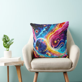 外カラフルエレガント空の惑星 クッション