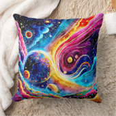 外カラフルエレガント空の惑星 クッション (ブランケット)