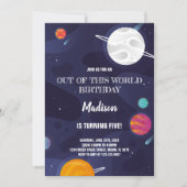 外カラフル域テーマ子供へパーティー 招待状 (正面)