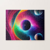 外カラフル宇宙の惑星 ジグソーパズル (横)