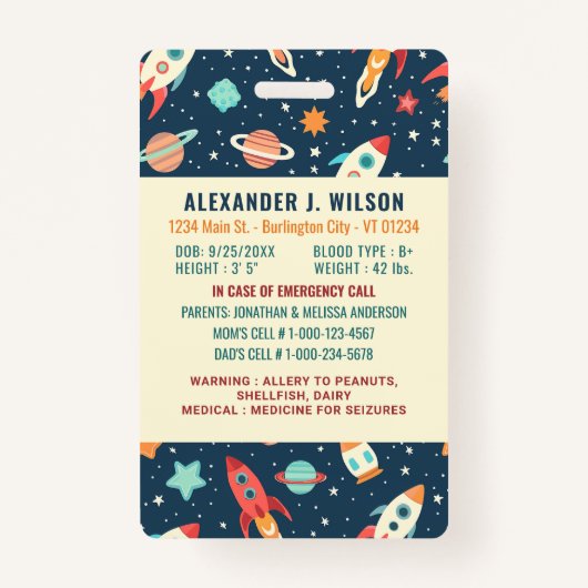 外クール域のカスタム写真の子の識別 バッジ (裏面)