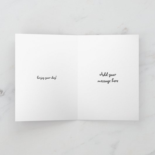 外パーソナライズされたに座るカリコ猫誕生日 カード (内部)