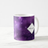 外パーソナライズされた域パープル銀河系モノグラムの コーヒーマグカップ (正面右)