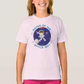 外パーソナライズされた宇宙ボーイ誕生日姉妹 Tシャツ (正面)