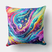 外モダンカラフル域アートデザイン クッション (裏面)