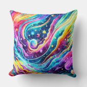 外モダンカラフル域アートデザイン クッション (正面)