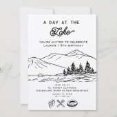 外モダン外自然サマーフォレストパーティー湖 招待状 (正面)