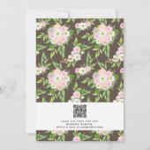 外モダン素朴水カラーフローラ結婚の 招待状 (裏面)