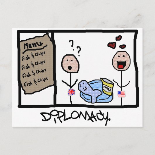 外交:フィッシュ&チップス ポストカード (正面)
