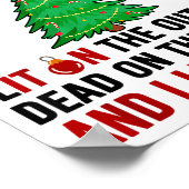 外側がライトアップされたクリスマスツリーです ポスター (角)