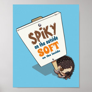 外側のハリネズミのおもしろいピケの看板 ポスター