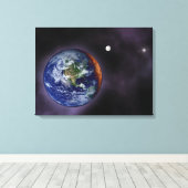 外側の端に表示される地球 キャンバスプリント (インサイチュ (ウッドフロア))