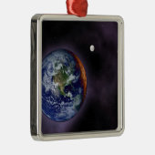 外側の端に表示される地球 メタルオーナメント (右)