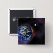 外側の端に表示される地球 缶バッジ (正面&裏面)