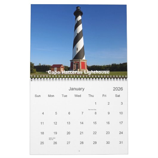 外側の銀行のシーン カレンダー (1月 2026)