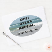 外側バンクスのステッカー楕円形レストレレリアックスリピート 楕円形シール (封筒)