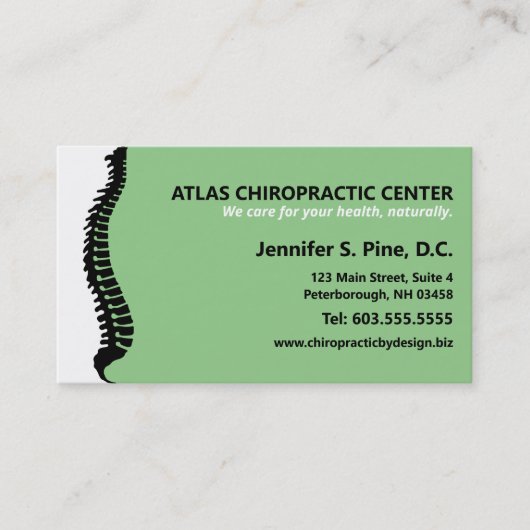 外側脊柱カイロプラクター多重アポイントメント 予約カード (正面)