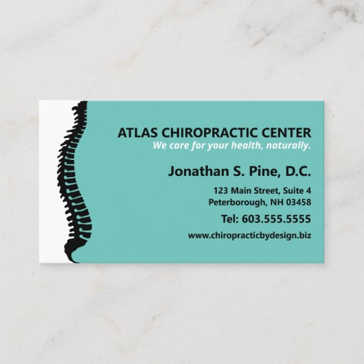 外側脊柱カイロプラクター多重アポイントメント 予約カード (正面)