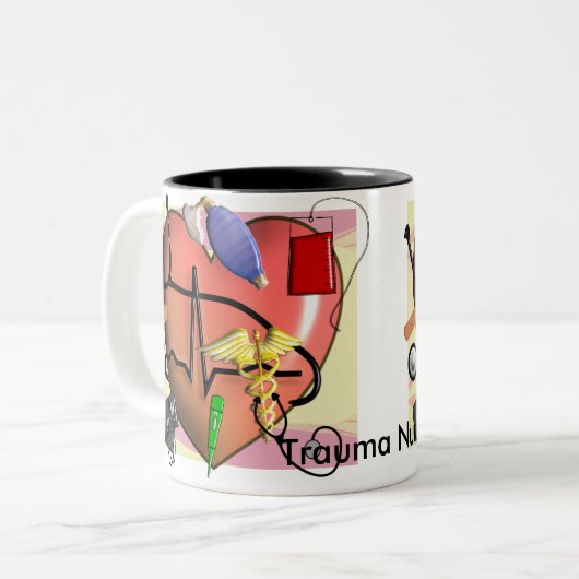 外傷のナースの芸術のギフト ツートーンマグカップ (正面左)