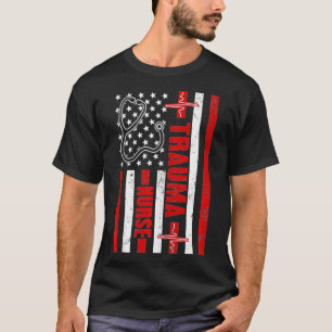 外傷ナース米国アメリカの心拍聴診器 Tシャツ