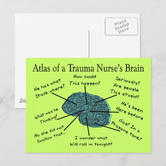 外傷性脳ナース図 ポストカード (正面/裏面)