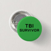 外傷性脳損傷サバイバー TBI 緑の医療 缶バッジ (正面&裏面)