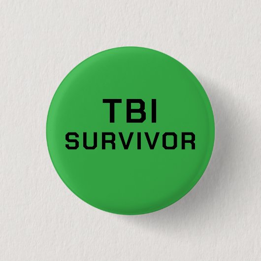 外傷性脳損傷サバイバー TBI 緑の医療 缶バッジ (正面)