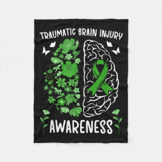 外傷性脳損傷啓発フラワー TBI フリースブランケット