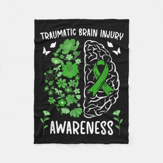 外傷性脳損傷啓発フラワー TBI フリースブランケット (正面)