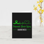 外傷性脳損傷認識度グリーンリボン聞く カード (黄色い花)