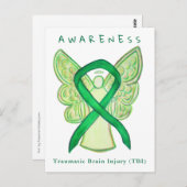 外傷性脳損傷TBI認識度リボンカード ポストカード (正面/裏面)