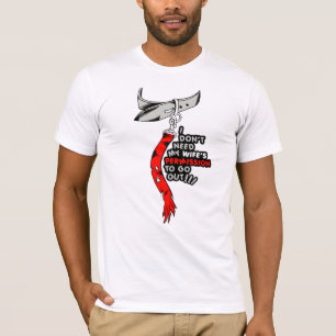 外出するには妻の許可は要らない Tシャツ