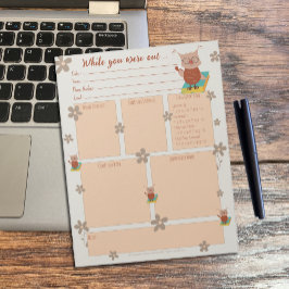 外出中に代替型枠Owlメモ帳 ノートパッド